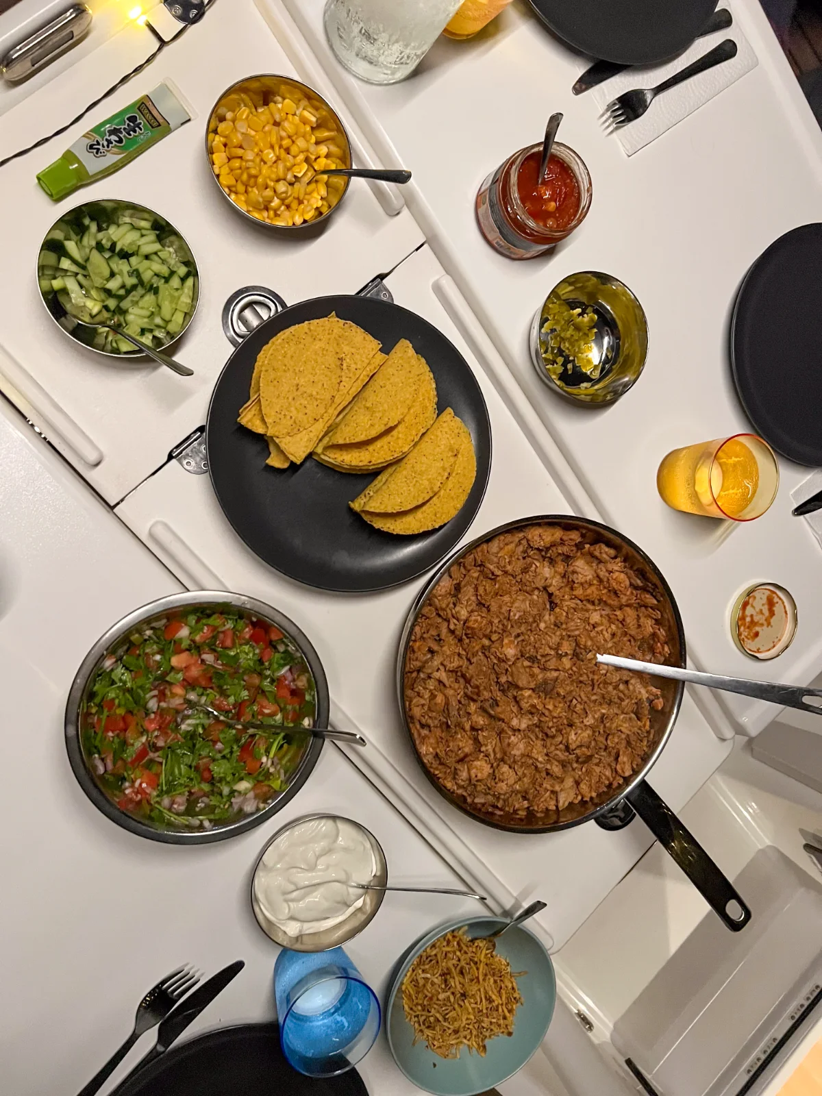 Taco night in the galley