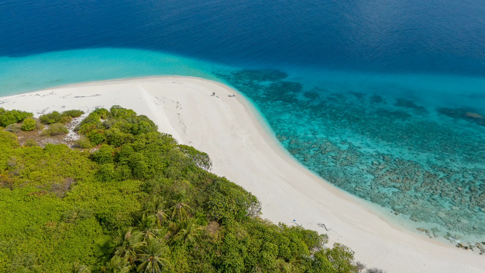 Anchored off an empty sandbank.